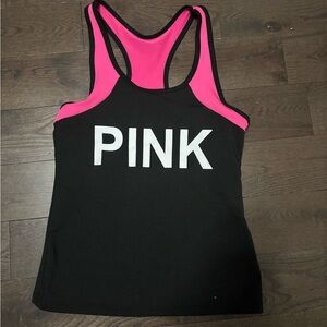 PINK Victoria's Secret Black and Pink Tank Top